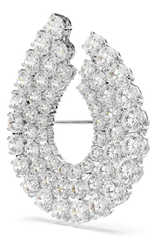 Swarovski Matrix Round Cut Crystal Brooch In White