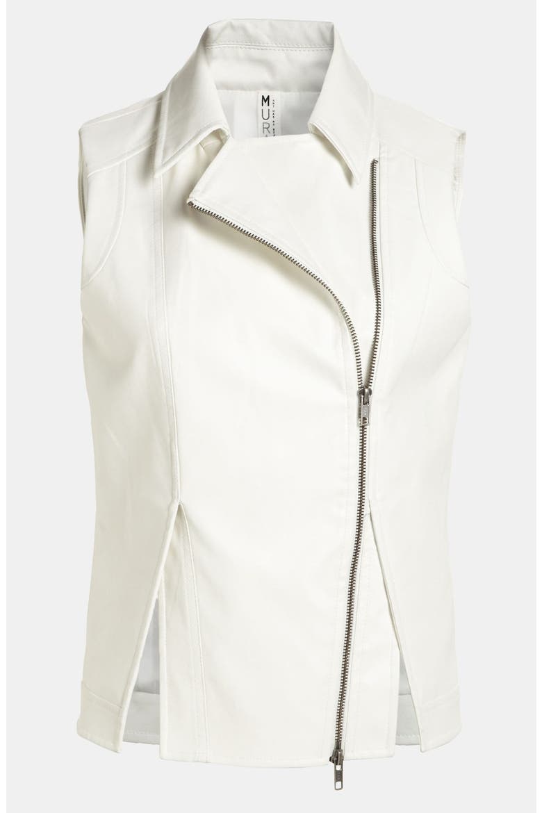 Faux Leather Vest, Main, color, WHITE