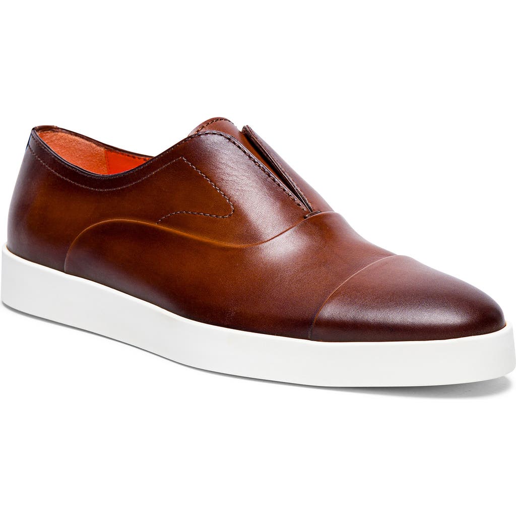 Santoni Money Oxford Sneaker In Brown