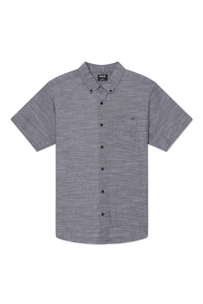 Icon Stretch Button-Down Shirt, Alternate, color, BLACK