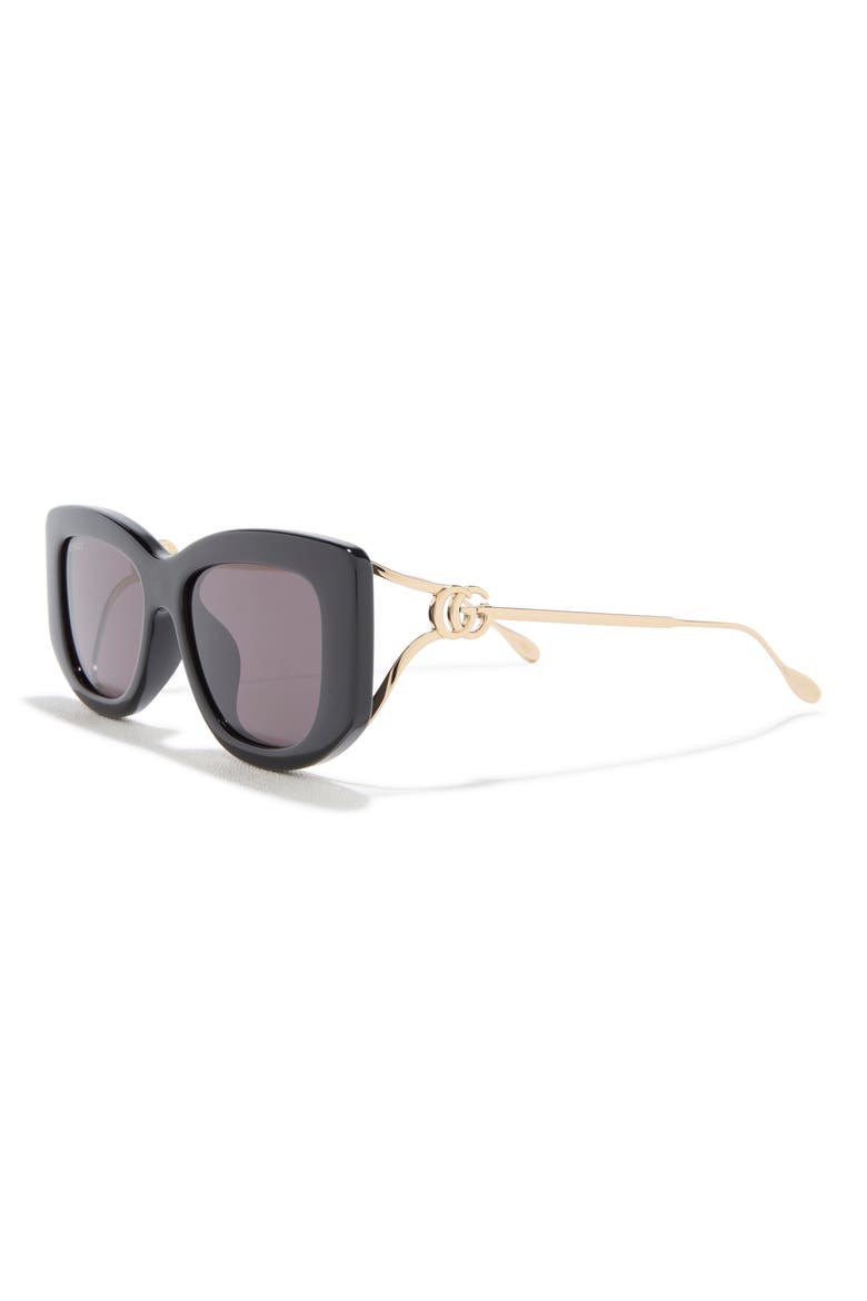 55mm Square Sunglasses, Alternate, color, BLACK GOLD GREY