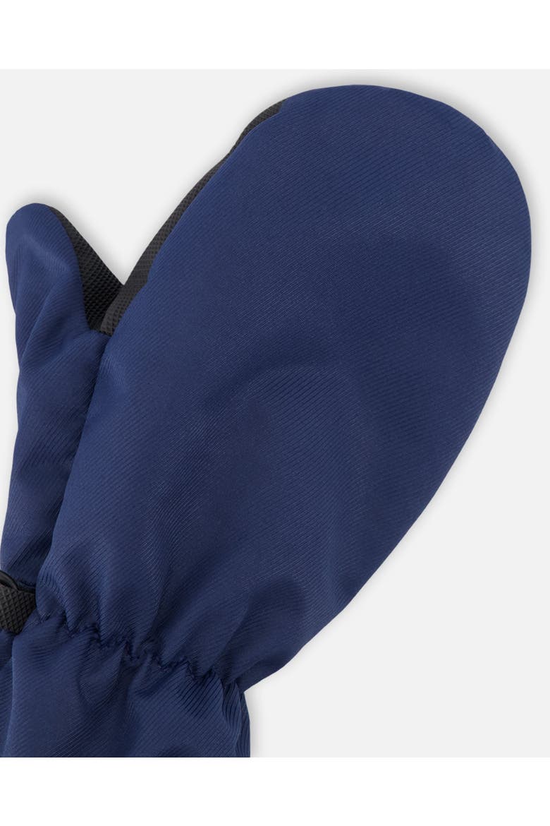 Mid-Season Extended Cuff Textured Palm Mittens, Alternate, color, Navy Blue