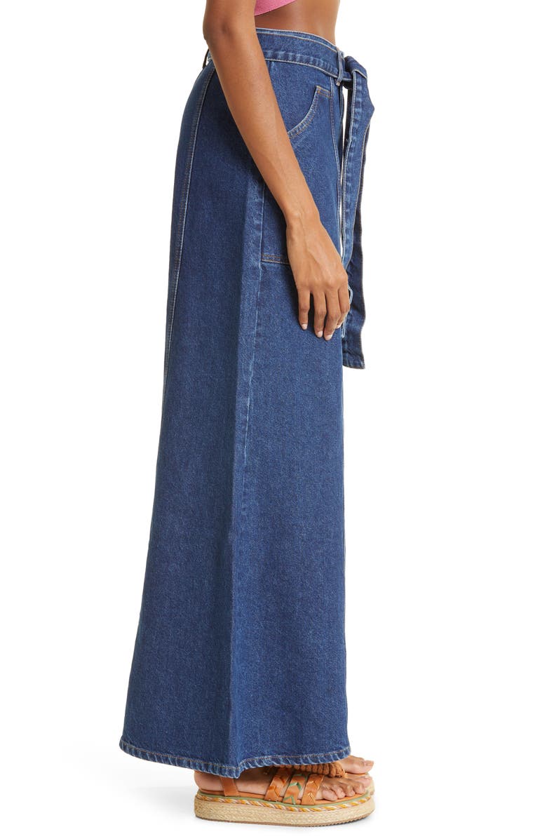 FARM Rio Tie Waist Wide Leg Jeans, Alternate, color,