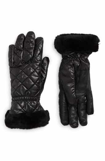 UGG® All Weather Genuine Shearling Trim Quilted Gloves