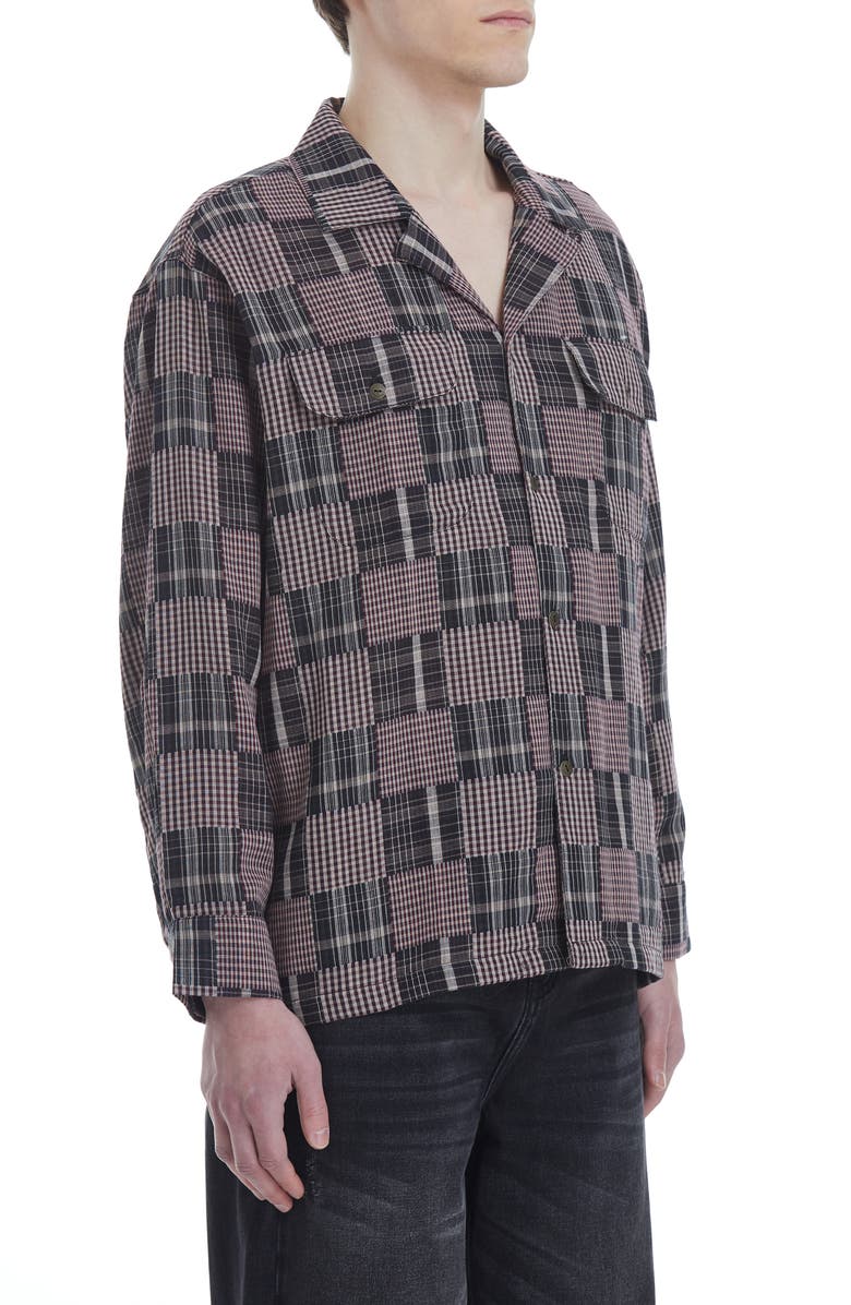 FOUND Patchwork Cotton Flannel Button-Up Shirt, Alternate, color, 