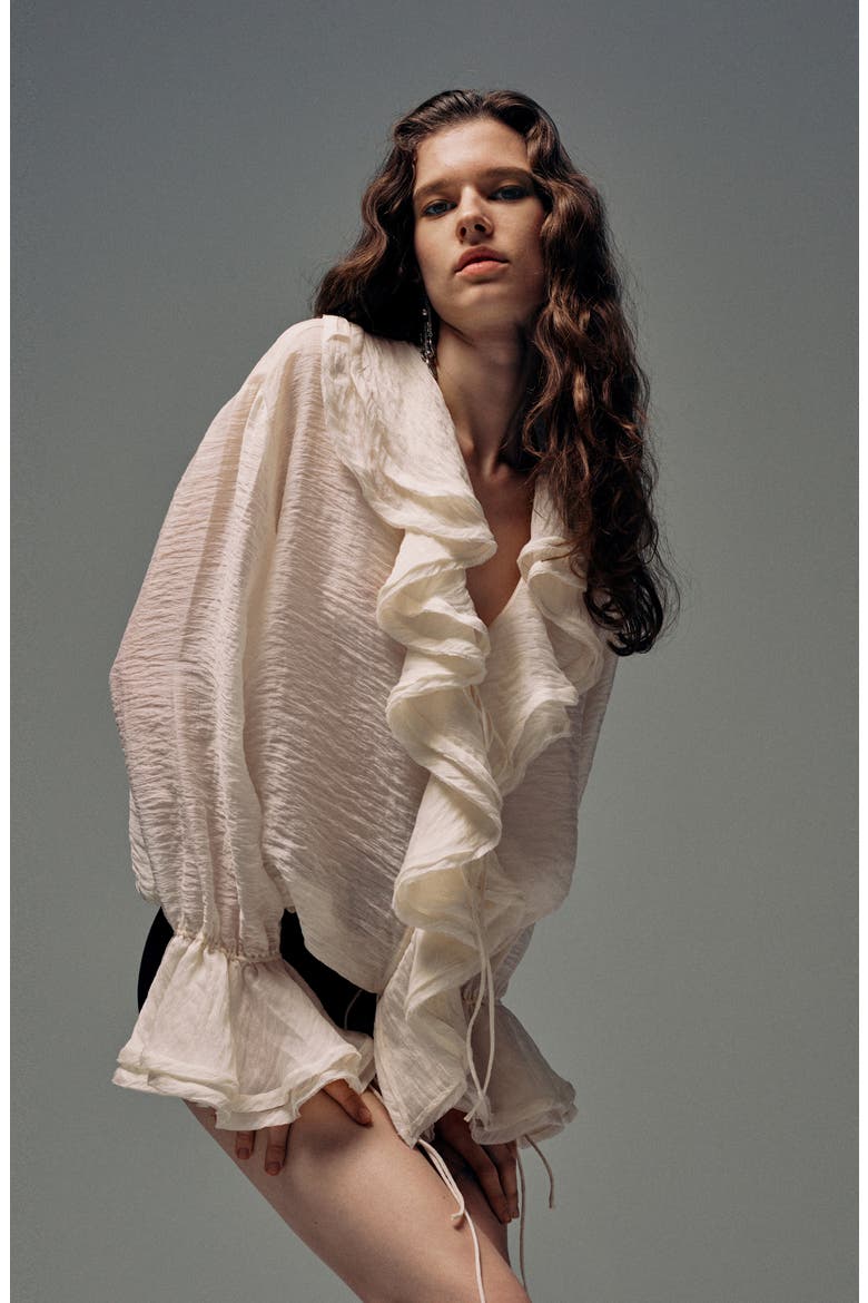Ruffle Top, Alternate, color, ECRU