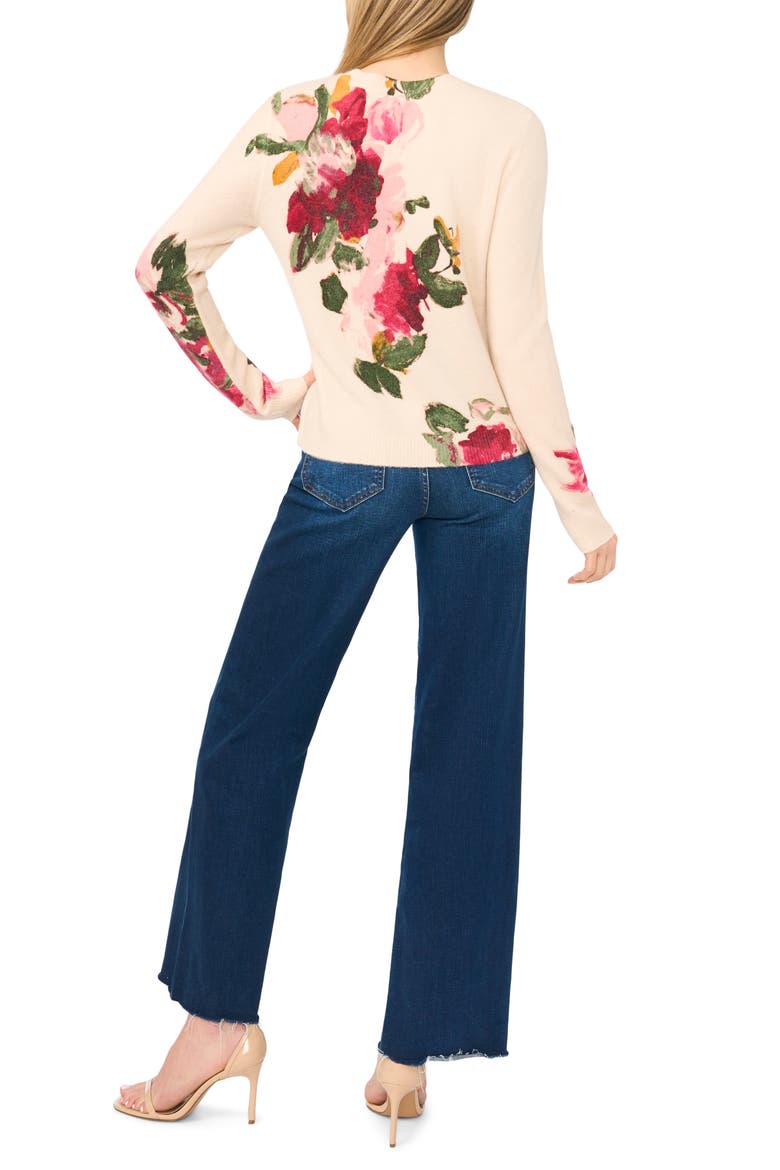 Floral Crewneck Sweater, Alternate, color, PINK TINT