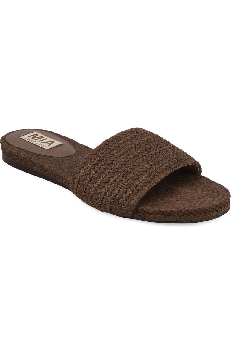 MIA Attina Slide Sandal, Main, color, Brown Jute