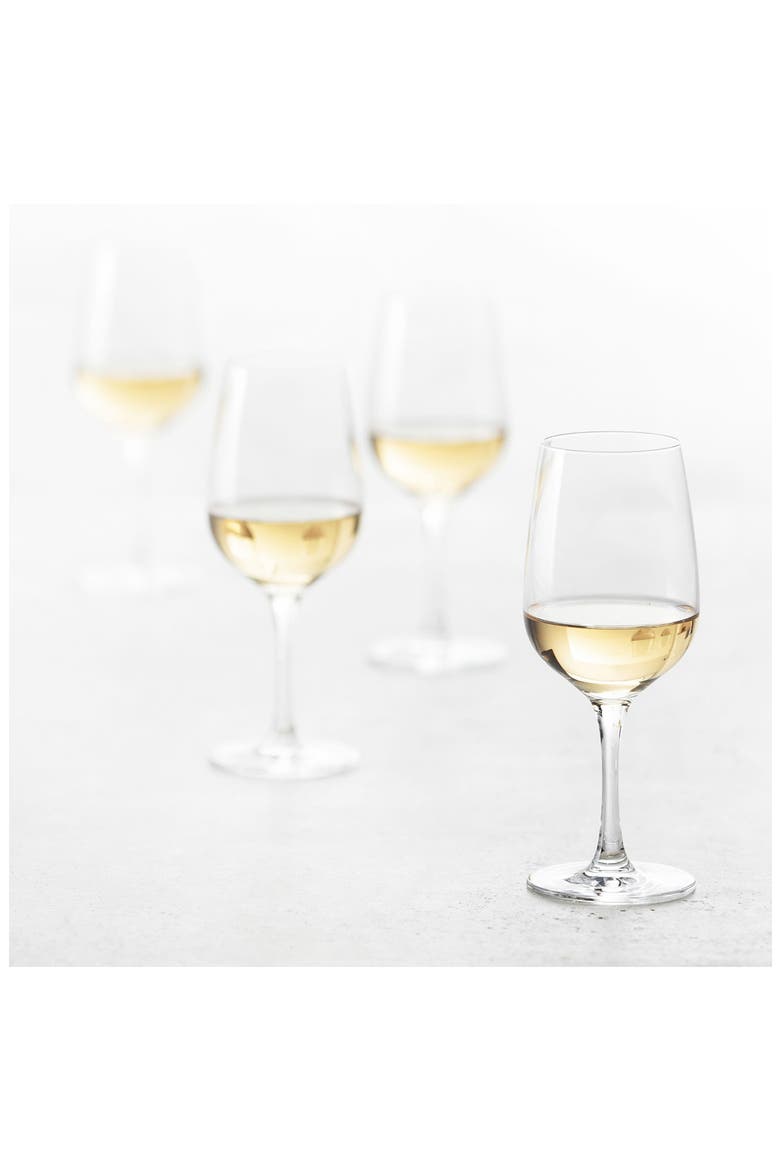 Congresso Set of 6 White Wine Glasses, Alternate, color, CLEAR