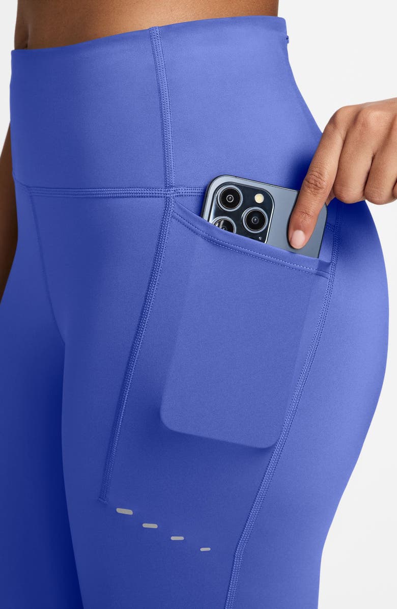 Nike Swift High-Waisted Pocket 7/8 Running Leggings, Alternate, color, 570 Sapphire/ Reflective Silver