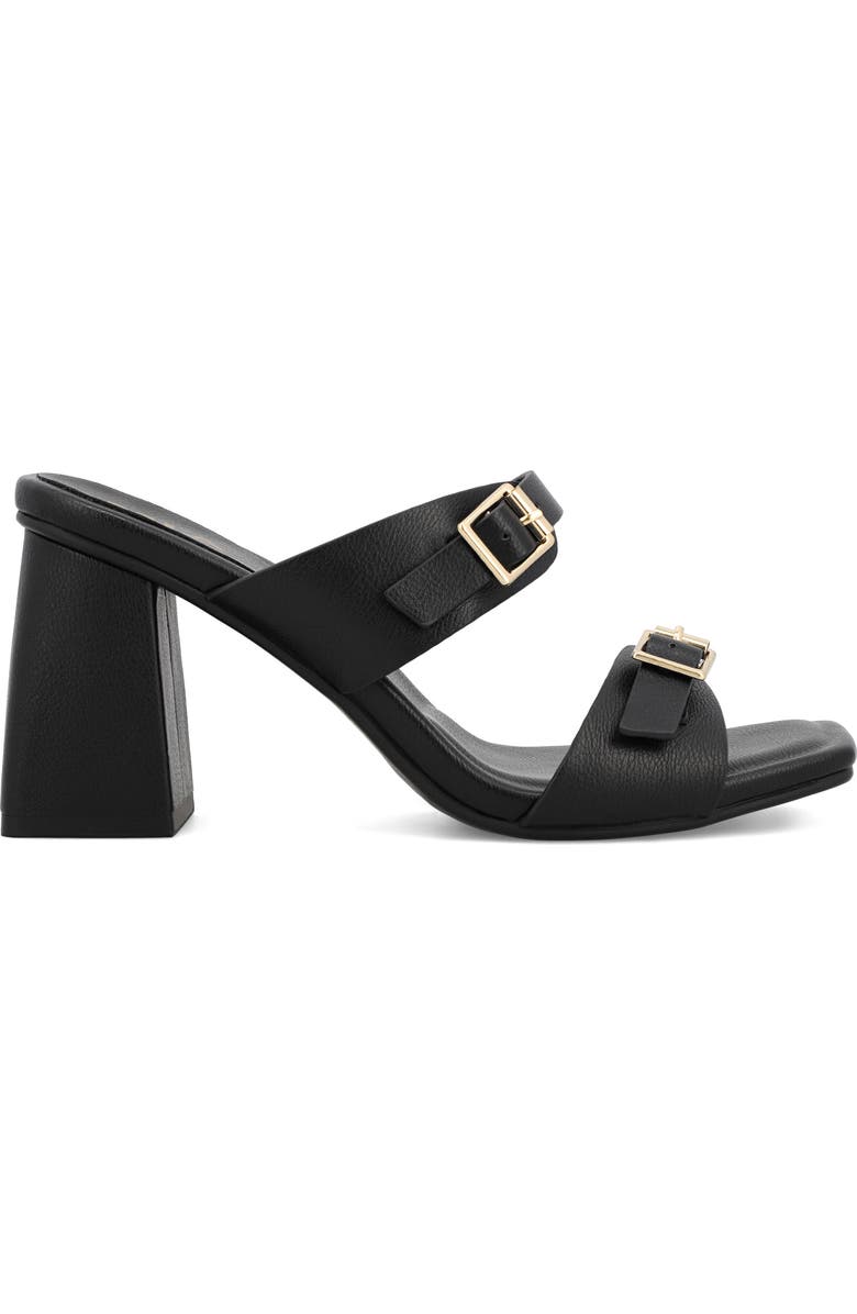 MIA Rene Double Buckle Block Heel Sandal, Alternate, color, Black