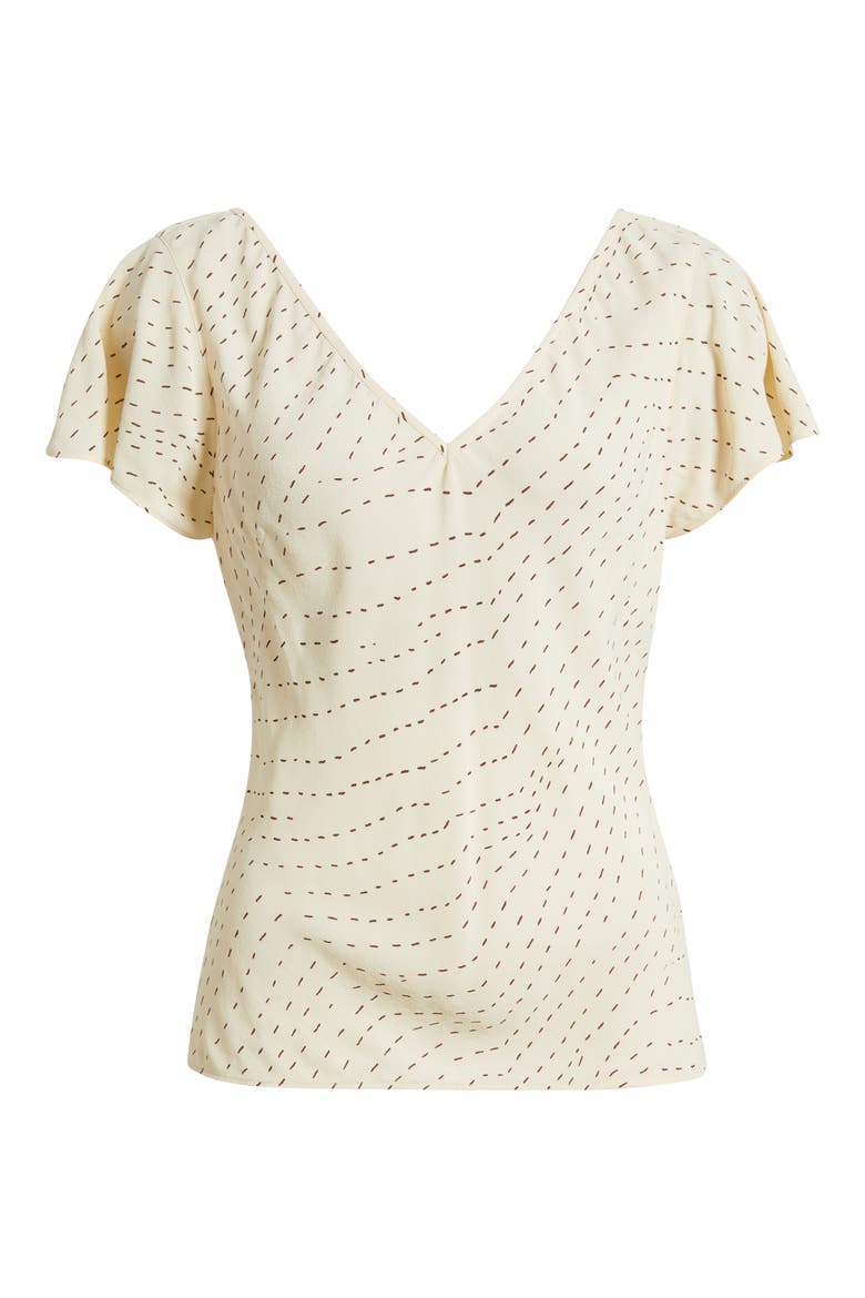 Yvonne Print Flutter Sleeve Top, Alternate, color, IVRPR