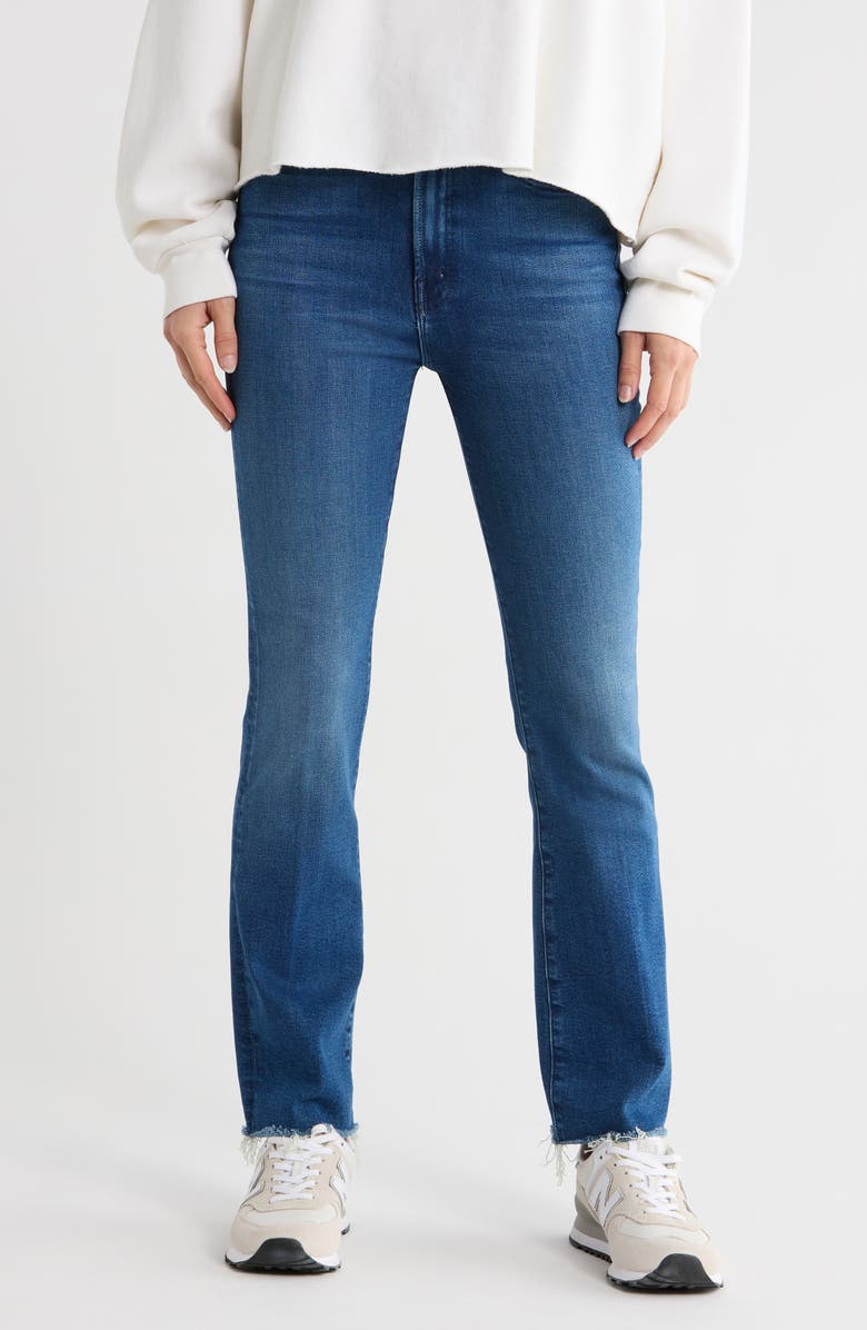 MOTHER The Hustler Flood Fray Hem Jeans, Main, color, 