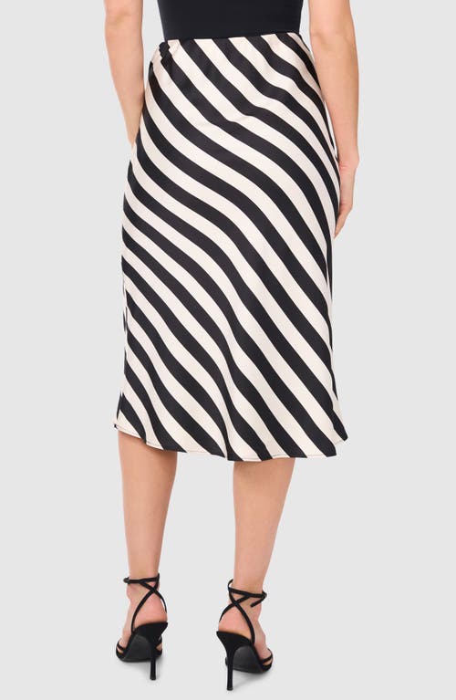 Halogenr Halogen(r) Solstice Stripe Satin Midi Skirt In Rich Black