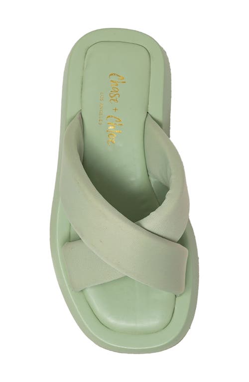 Chase & Chloe Chase And Chloe Crossover Flatform Slide Sandal