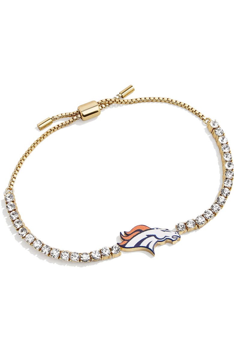 Gold Denver Broncos Pull-Tie Tennis Bracelet, Main, color, Gold
