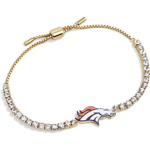 Gold Denver Broncos Pull-Tie Tennis Bracelet