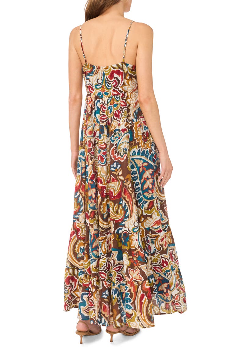 Sleeveless Tiered Maxi Dress, Alternate, color, CREAM MULTI