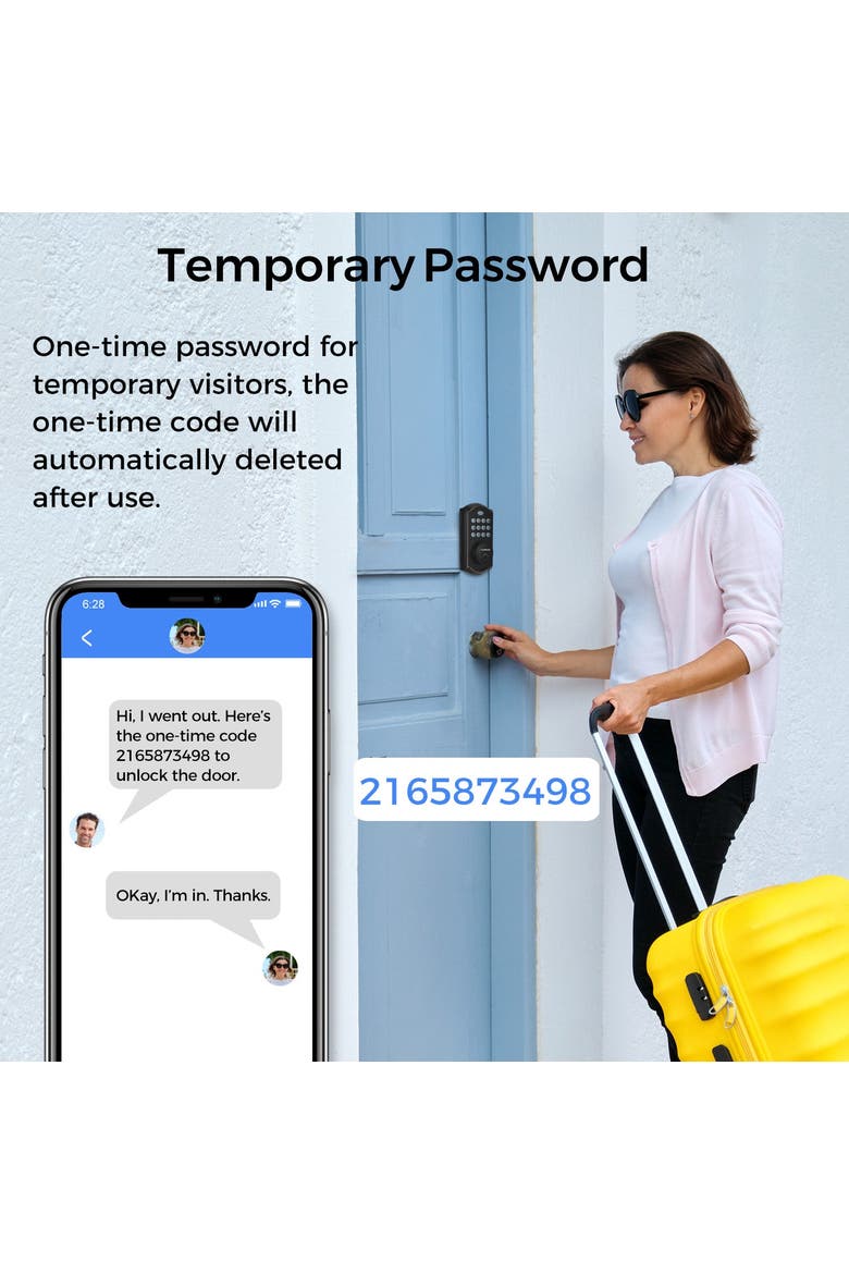 Smart WiFi Keyless Entry Deadbolt, Alternate, color, Matte Black