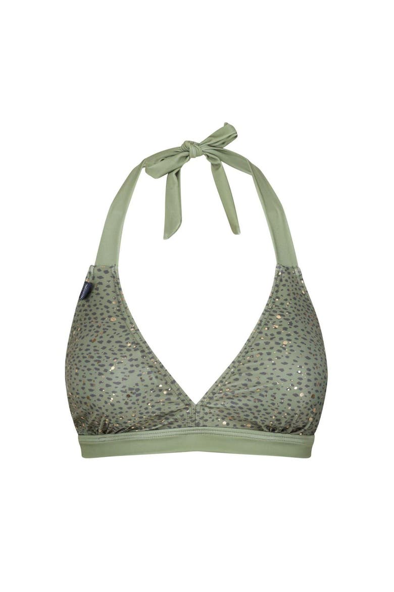 Flavia Leopard Print Bikini Top, Main, color, Green Fields