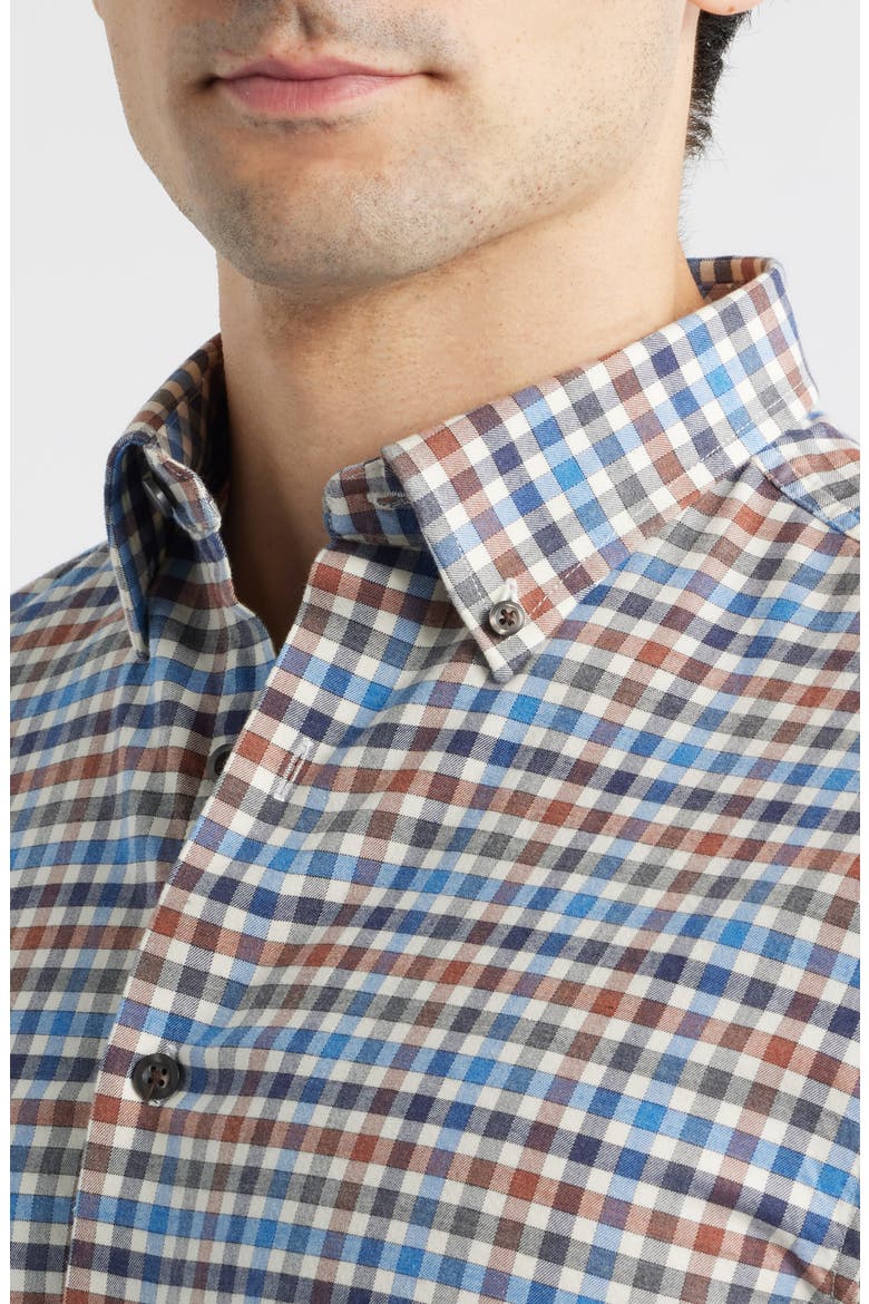 Krause Plaid Cotton Blend Button-Down Shirt, Alternate, color, HARVEST
