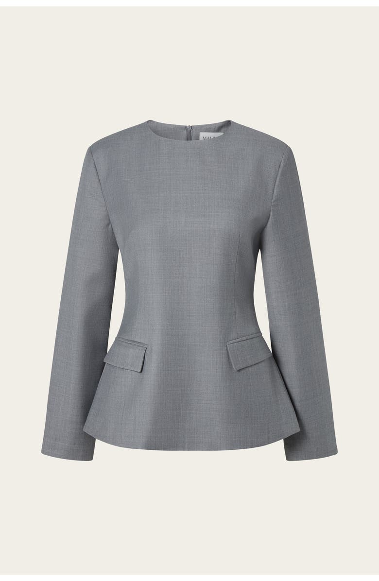 Malina Athina Tailored Long Sleeve Blouse, Alternate, color, Grey