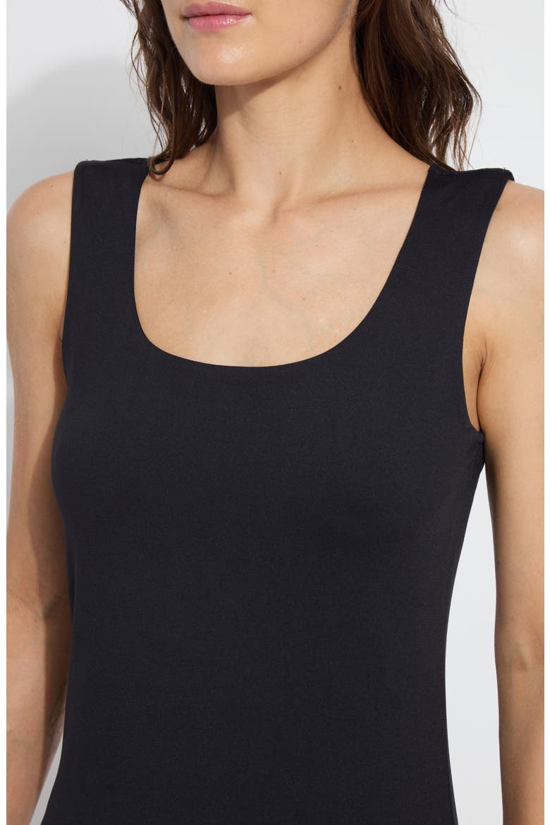 'Lyssentials Evie Scoop Neck Tank, Alternate, color, BLACK