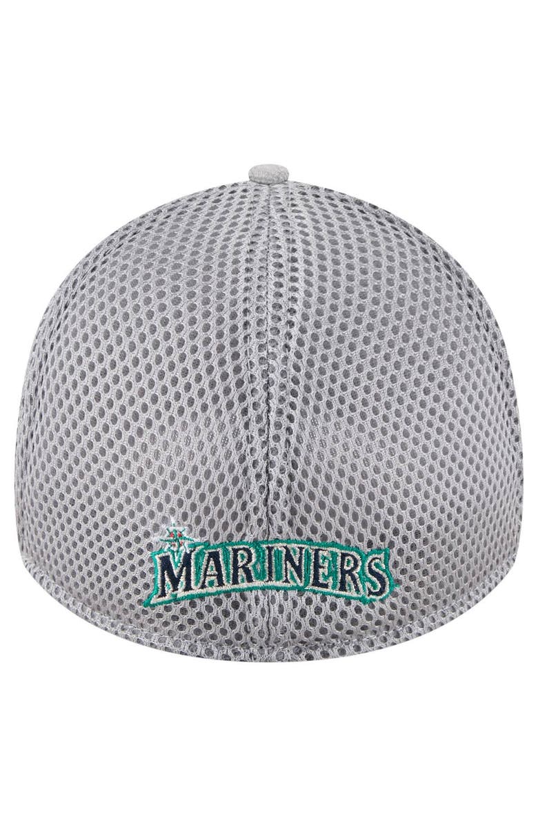 New Era Men's New Era Gray Seattle Mariners Visor Paint Splatter 39THIRTY Flex Hat, Alternate, color, 