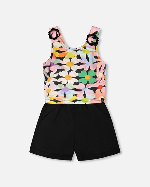 Sleeveless Jersey Flowers Jumpsuit (Toddler, Little Kid & Big Kid)