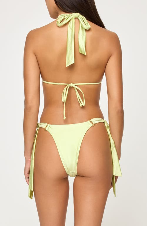 L*space Lspace Kiki Tanga Side Tie Bikini Bottoms In Honeydew