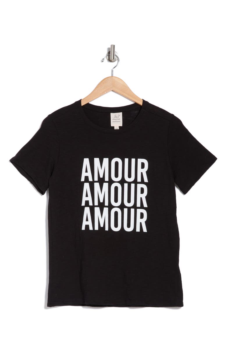 Cinq à Sept Amour Amour Amour Cotton Graphic T-Shirt, Alternate, color, Black/ White