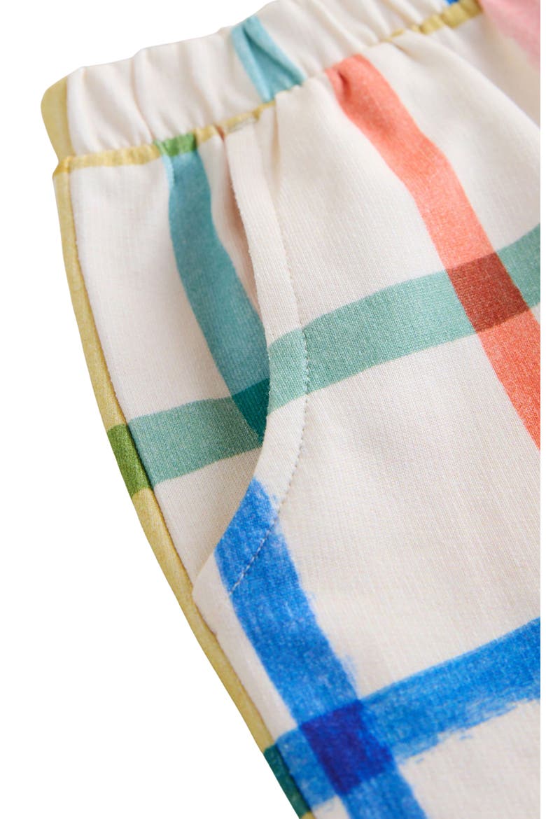 Kids' Rainbow Check Barrel Leg Cotton Pants, Alternate, color, NEUTRAL