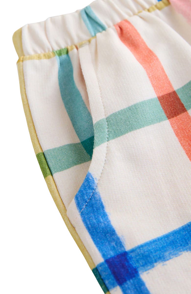 NEXT Kids' Rainbow Check Barrel Leg Cotton Pants, Alternate, color, Neutral