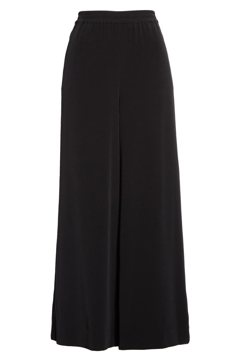 Crepe Palazzo Pants, Alternate, color, BLACK