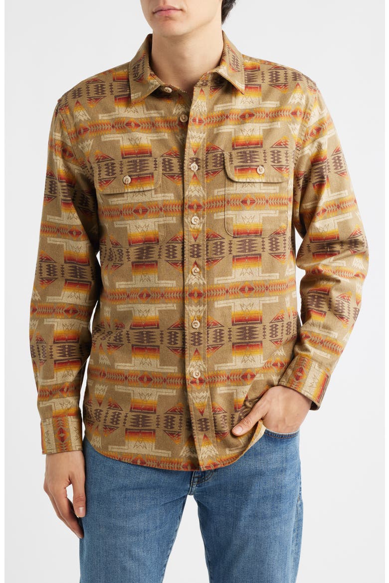Tanner Twill Button-Up Shirt, Main, color, PONDEROSA TAN