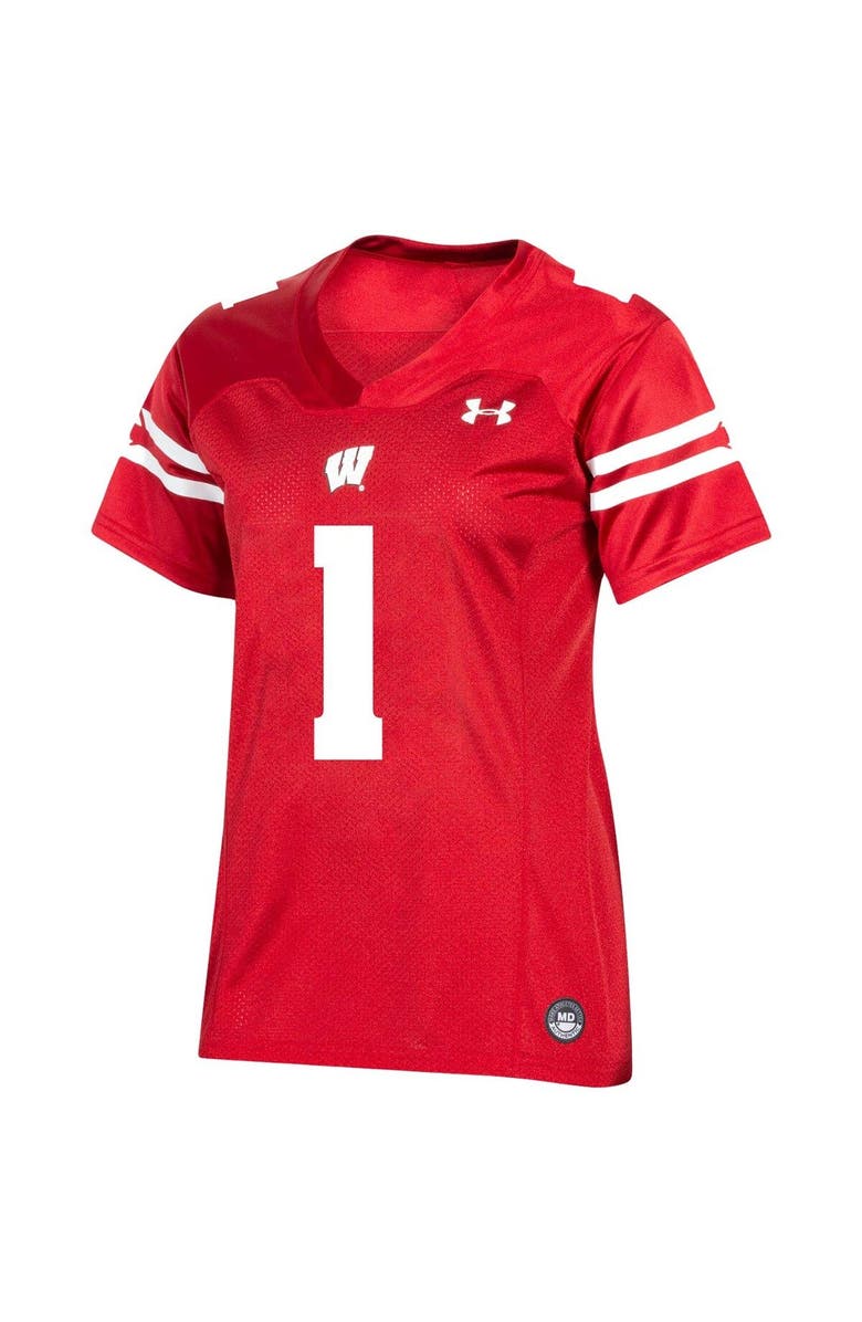 Under Armour Women's Under Armour #1 Red Wisconsin Badgers Team Replica Football Jersey, Alternate, color, 