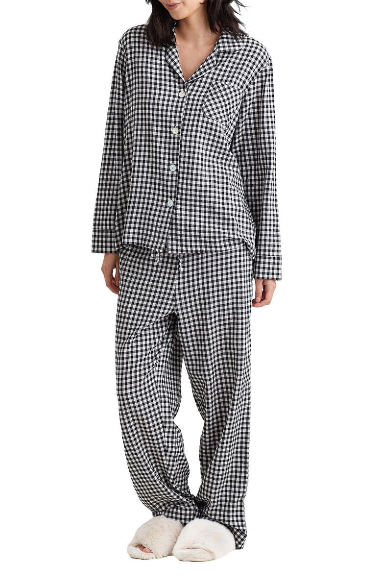Papinelle Seersucker Gingham Cotton & Lenzing<sup>™</sup> EcoVero<sup>™</sup> Viscose Pajamas, Alternate, color,
