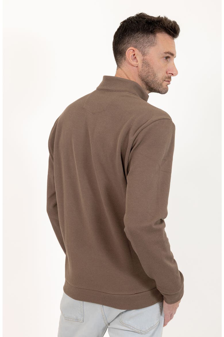 Casual Quarter Zip Pullover Sweater, Alternate, color, BROWN