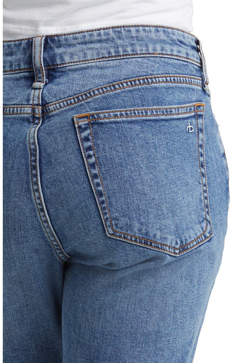 Dre Distressed Low Rise Slim Boyfriend Jeans, Alternate, color, BLUE RIVER
