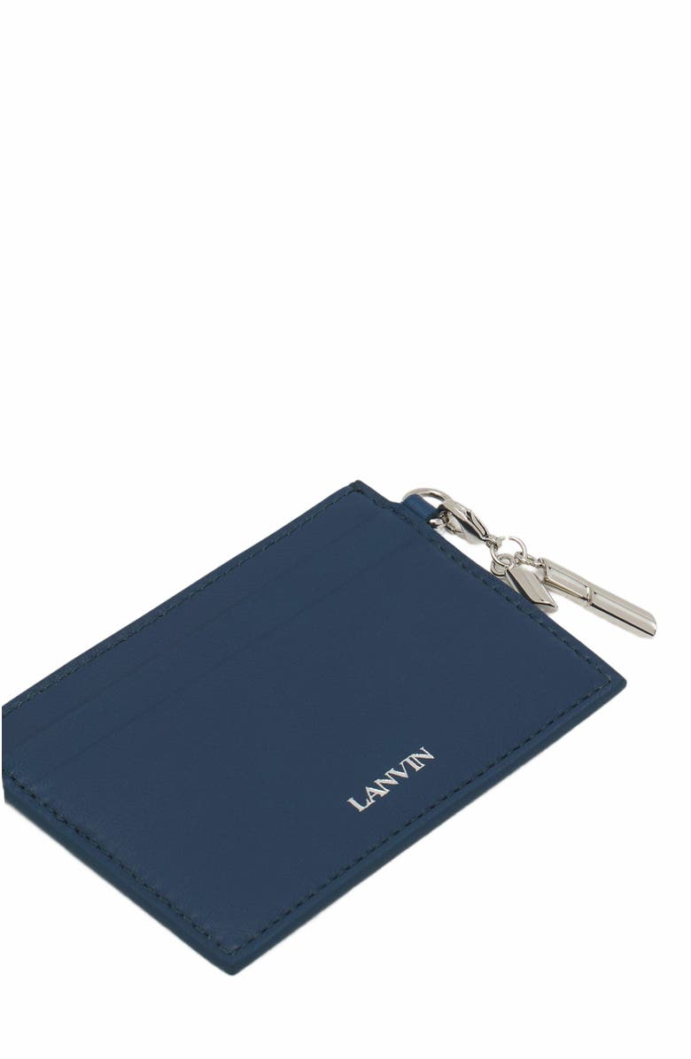 Lanvin Séquence Leather Cardholder, Alternate, color, Petrol Blue