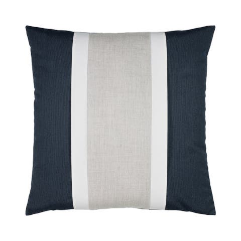Nevis panelled dimensional banded Indoor & Outdoor Woven Accent Pillow