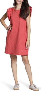 APNY Double Ruffle Sleeve Cotton Minidress