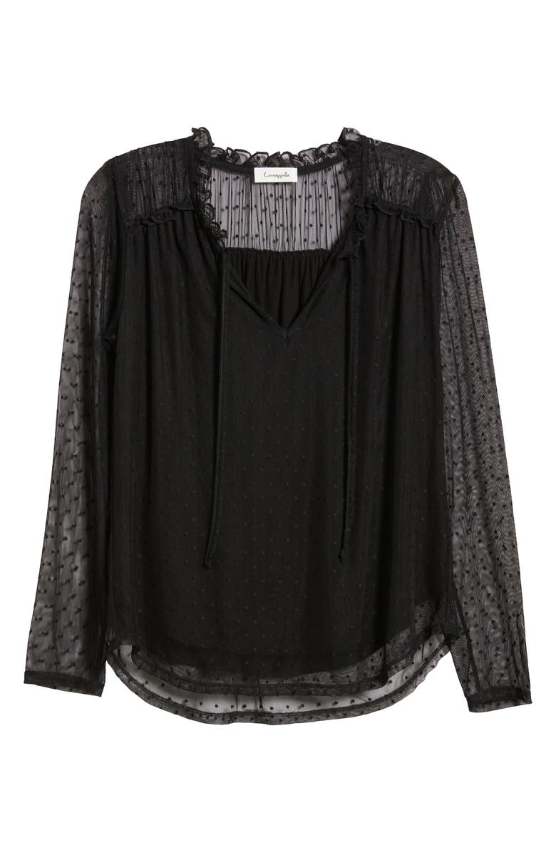 Loveappella Mesh Dot Top, Alternate, color, 