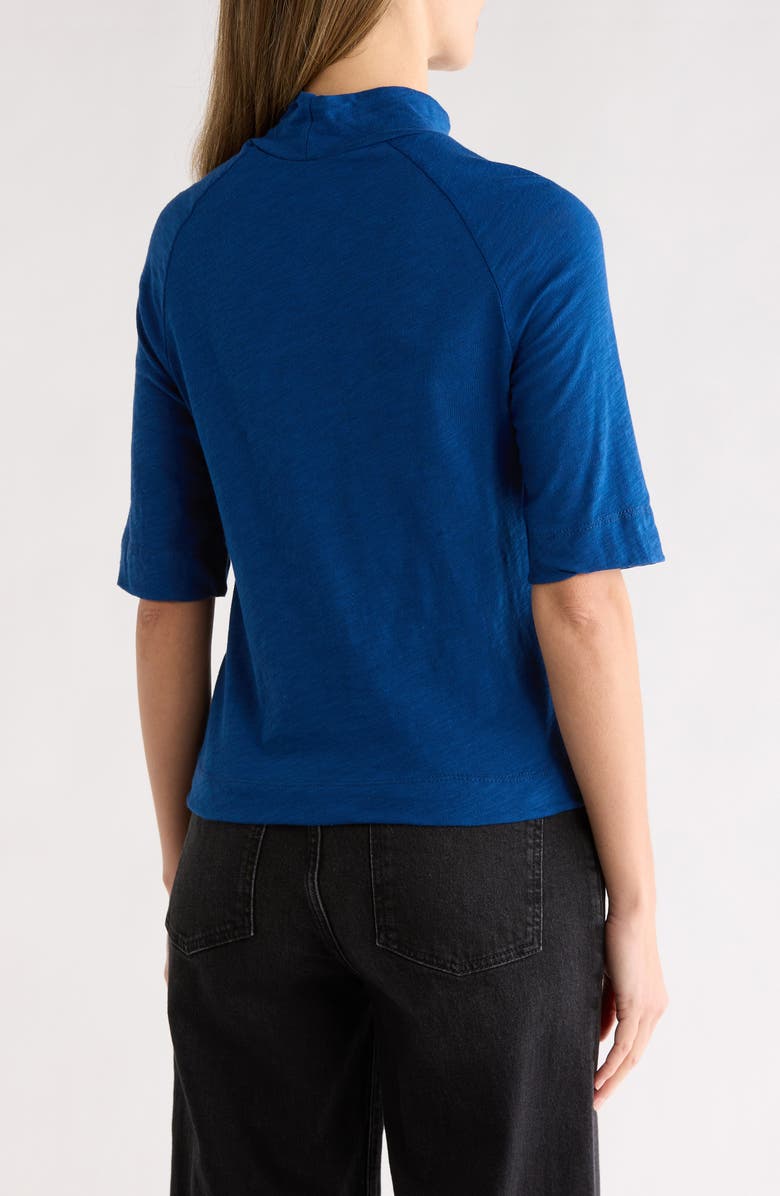 GO COUTURE Mock Neck Short Sleeve Sweater, Alternate, color, Lyons Blue