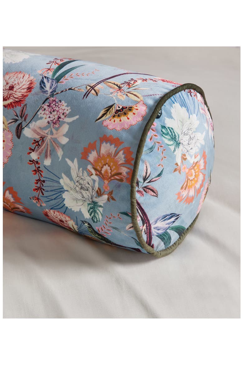 Tropical Birds Bolster Pillow, Alternate, color, LIGHT BLUE