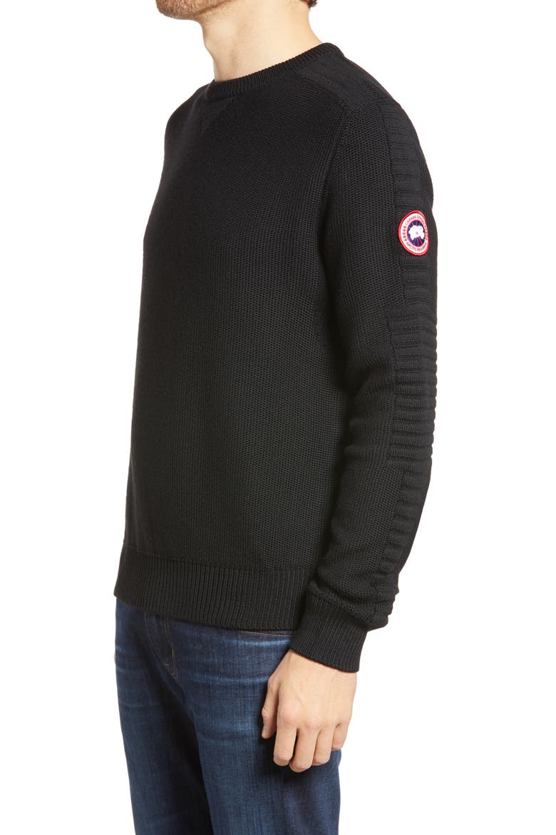 Paterson Merino Wool Crewneck Sweater, Alternate, color, BLACK - NOIR