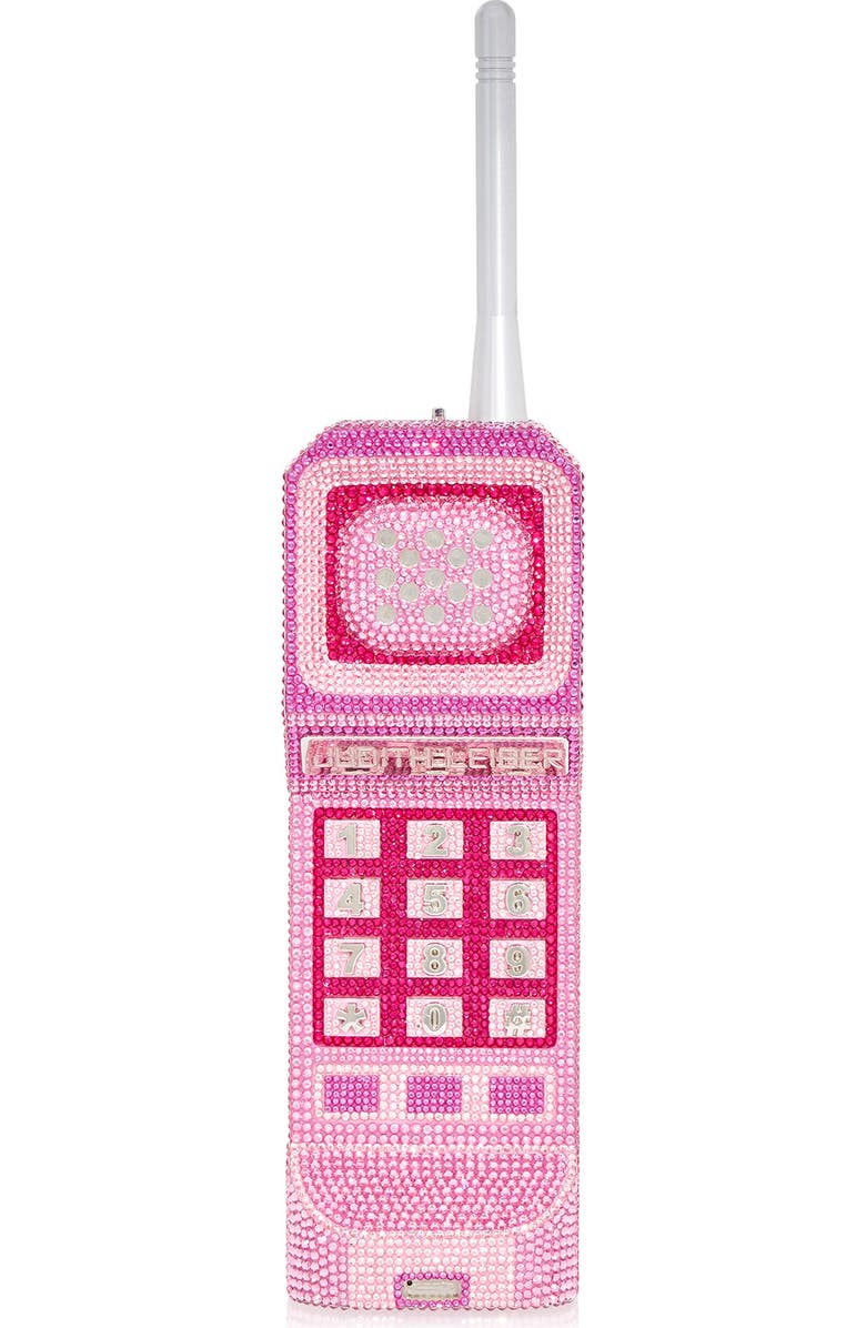 Judith Leiber Brick Cell Phone Crystal Clutch, Main, color,