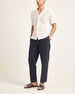 Orlebar Brown Alex Lino Relaxed Fit Italian Linen Drawcord Zip Fly Trousers