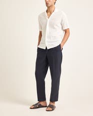 Orlebar Brown Alex Lino Relaxed Fit Italian Linen Drawcord Zip Fly Trousers