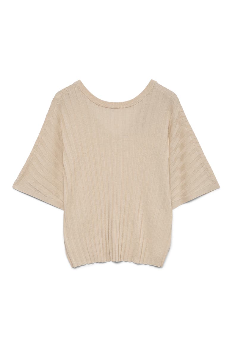 Barbados Short Sleeve V-Back Sweater, Alternate, color, OATMEAL
